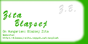 zita blazsej business card